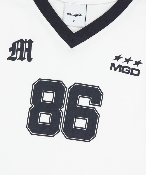 MAHAGRID(マハグリッド)の「『mahagrid/マハグリッド』 FOOTBALL RINGER TEE /フットボールリンガーTシャツ(Tシャツ/カットソー・レディース・ホワイト/ブラウン/ブラック・FREE)」の18枚目の写真