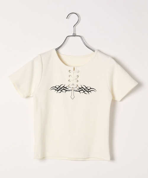 tシャツ 3.3 Field Trip／ベルト付き半袖プルオーバー レディース セール】3.3 Field Trip／クロスデザイン半袖T（Tシャツ
