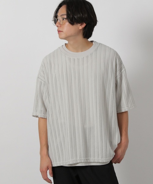 LAKOLE(ラコレ)の「【2枚セット】レースアンサンブル半袖T / 323572(Tシャツ/カットソー・メンズ・ブラック/ライトグレー/ネイビー/シルバーグレー/オレンジ・MEDIUM/X-LARGE/LARGE)」の2枚目の写真