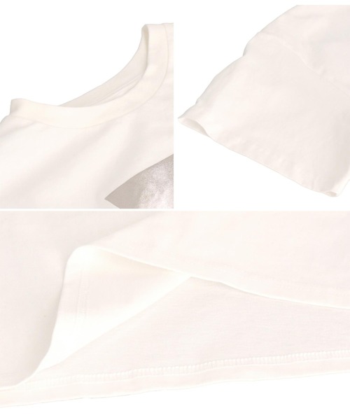 Settimissimo(セッティミッシモ)の「メタリック箔プリント×カラーロゴ オーバーサイズ Tシャツ(Tシャツ/カットソー・レディース・グリーン/レッド・FREE)」の13枚目の写真