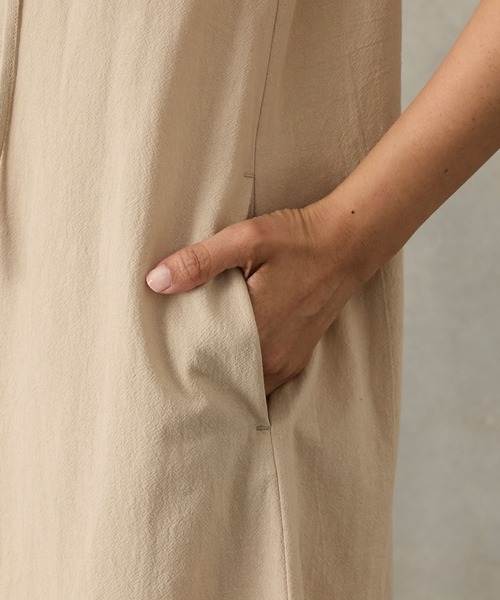 Stroove（ストルーヴ）の「Sand wash cotton sleeveless one-piece / サンドウォッシュ コットン ノースリーブ ワンピース（ワンピース・レディース・ブラウン/スミクロ/ベージュ・FREE）」の14枚目の写真