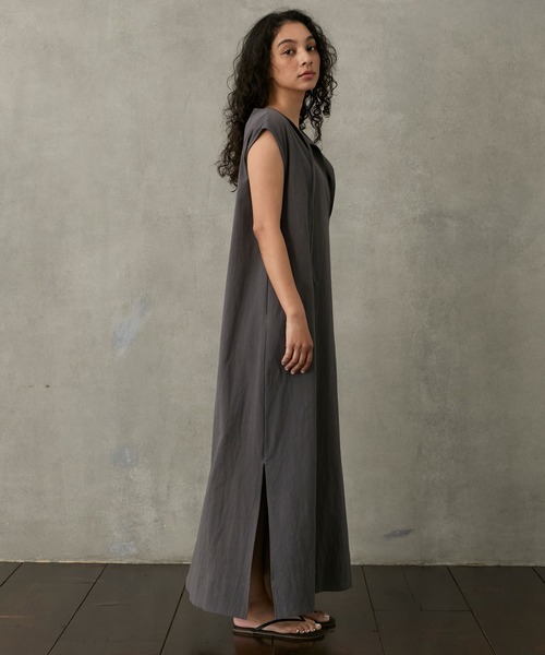 Stroove（ストルーヴ）の「Sand wash cotton sleeveless one-piece / サンドウォッシュ コットン ノースリーブ ワンピース（ワンピース・レディース・ブラウン/スミクロ/ベージュ・FREE）」の20枚目の写真