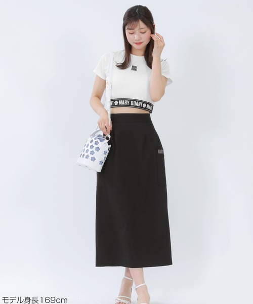 tシャツ マリークワント mary quant ロゴテープクロップド Tシャツ レディース ロゴテープクロップド Tシャツ（Tシャツ/カットソー）｜MARY