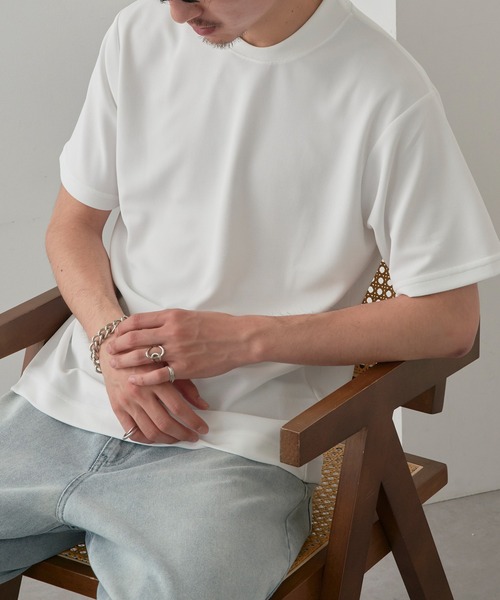 MAGASIN DE MODE Brew（マガジンデモードブリュー）の「【MAGASIN DE MODE Brew】KAITEKI+ FRESH TECH衿高Tシャツ MZJ　機能素材　接触冷感　UVカット　速乾（Tシャツ/カットソー・メンズ・ブラック/ネイビー/ホワイト・M/L/LL）」の2枚目の写真
