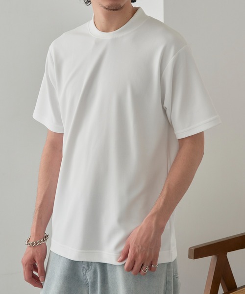 MAGASIN DE MODE Brew（マガジンデモードブリュー）の「【MAGASIN DE MODE Brew】KAITEKI+ FRESH TECH衿高Tシャツ MZJ　機能素材　接触冷感　UVカット　速乾（Tシャツ/カットソー・メンズ・ブラック/ネイビー/ホワイト・M/L/LL）」の6枚目の写真