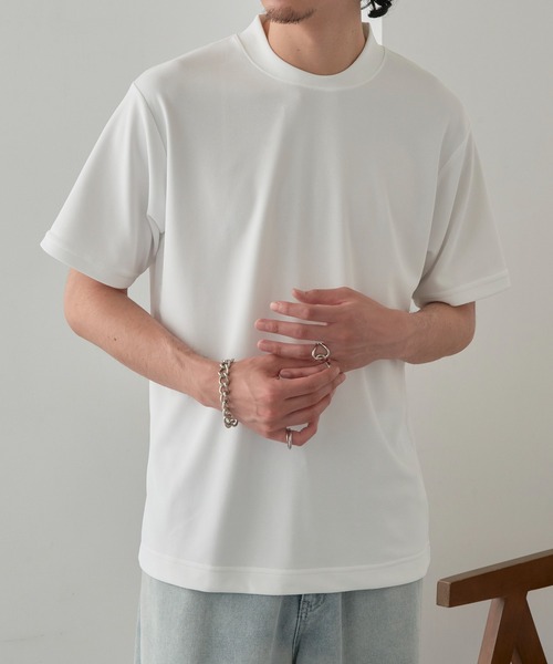 MAGASIN DE MODE Brew（マガジンデモードブリュー）の「【MAGASIN DE MODE Brew】KAITEKI+ FRESH TECH衿高Tシャツ MZJ　機能素材　接触冷感　UVカット　速乾（Tシャツ/カットソー・メンズ・ブラック/ネイビー/ホワイト・M/L/LL）」の7枚目の写真