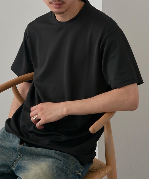 MAGASIN DE MODE Brew（マガジンデモードブリュー）の「【MAGASIN DE MODE Brew】KAITEKI+ FRESH TECH衿高Tシャツ MZJ　機能素材　接触冷感　UVカット　速乾（Tシャツ/カットソー・メンズ・ブラック/ネイビー/ホワイト・M/L/LL）」の10枚目の写真