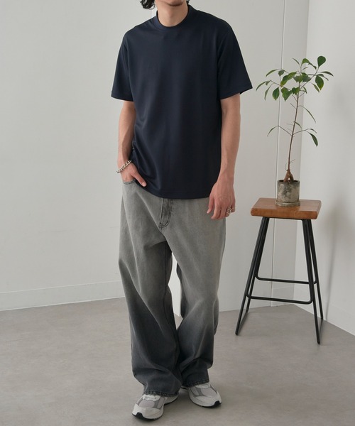 MAGASIN DE MODE Brew（マガジンデモードブリュー）の「【MAGASIN DE MODE Brew】KAITEKI+ FRESH TECH衿高Tシャツ MZJ　機能素材　接触冷感　UVカット　速乾（Tシャツ/カットソー・メンズ・ブラック/ネイビー/ホワイト・M/L/LL）」の16枚目の写真