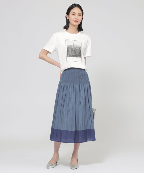 TRANS WORK（トランスワーク）の「【L】【ウォッシャブル】コーコランスムースフォトＴシャツ（Tシャツ/カットソー・レディース・オフホワイト・44/46）」の2枚目の写真