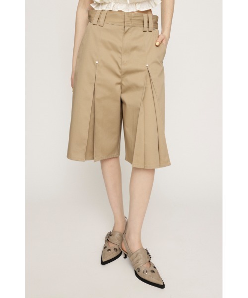 Dickies（ディッキーズ）の「Dickies(R) L/W TUCK HALF PT ディッキーズ ローウエスト タック ハーフパンツ（スラックス・レディース・ベージュ/ブラック・1/2）」の17枚目の写真