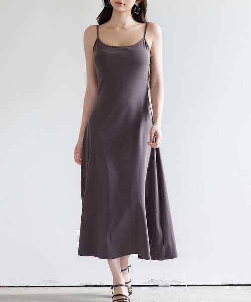 セール】カップ付きAラインキャミワンピース【ZOZOTOWN限定