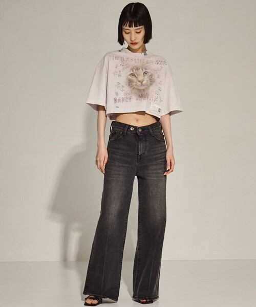 STUDIOUS(ステュディオス)の「【STUDIOUS/ステュディオス】Semi Flare Dyed Jeans/セミフレアデニム/ジーンズ(デニムパンツ・レディース・ブラック/ダークインディゴブルー・1/2)」の15枚目の写真