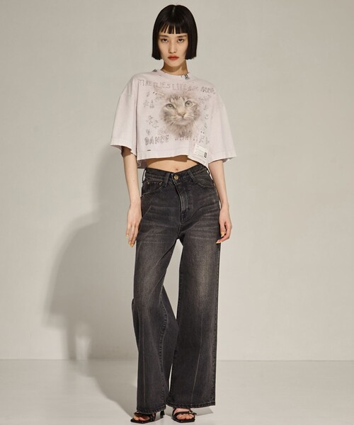 STUDIOUS(ステュディオス)の「【STUDIOUS/ステュディオス】Semi Flare Dyed Jeans/セミフレアデニム/ジーンズ(デニムパンツ・レディース・ブラック/ダークインディゴブルー・1/2)」の17枚目の写真