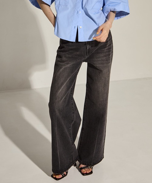 STUDIOUS フレア デニム ジーンズ 2 セール】【STUDIOUS/ステュディオス】Semi Flare Dyed Jeans