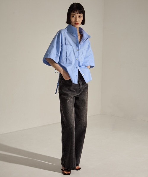 STUDIOUS(ステュディオス)の「【STUDIOUS/ステュディオス】Semi Flare Dyed Jeans/セミフレアデニム/ジーンズ(デニムパンツ・レディース・ブラック/ダークインディゴブルー・1/2)」の14枚目の写真