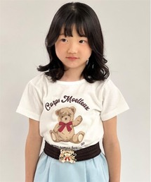 axes femme（アクシーズファム）の「ほほえみくまさん柄Ｔシャツ（Tシャツ/カットソー・キッズ）」