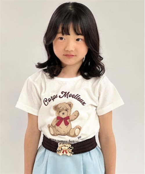 axes femme（アクシーズファム）の「ほほえみくまさん柄Ｔシャツ（Tシャツ/カットソー・キッズ・ラベンダー/ホワイト/ミント・LARGE/X-LARGE/MEDIUM）」の2枚目の写真