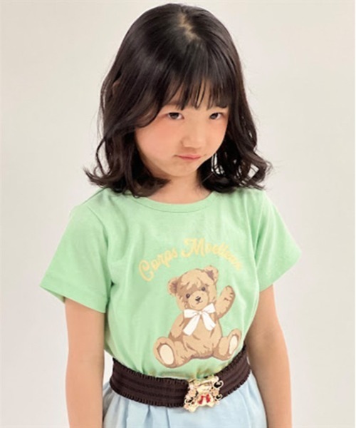 axes femme（アクシーズファム）の「ほほえみくまさん柄Ｔシャツ（Tシャツ/カットソー・キッズ・ラベンダー/ホワイト/ミント・LARGE/X-LARGE/MEDIUM）」の5枚目の写真