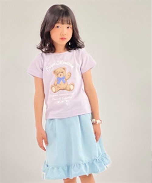 axes femme（アクシーズファム）の「ほほえみくまさん柄Ｔシャツ（Tシャツ/カットソー・キッズ・ラベンダー/ホワイト/ミント・LARGE/X-LARGE/MEDIUM）」の4枚目の写真