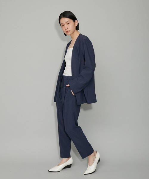 アダムエロペ セットアップ ノーカラージャケット＆イージーパンツ 楽天市場】ノーカラージャケット＆イージーパンツ セットアップ/2点