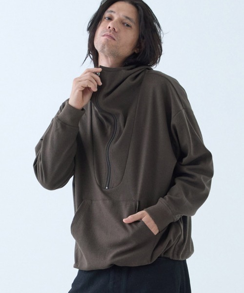 EGO TRIPPING（エゴトリッピング）の「mpa3820- Gaswoolhoodie パーカー（パーカー・メンズ・キャメル/ブラウン/ブラック・46/48）」の3枚目の写真