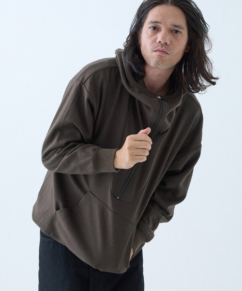 EGO TRIPPING（エゴトリッピング）の「mpa3820- Gaswoolhoodie パーカー（パーカー・メンズ・キャメル/ブラウン/ブラック・46/48）」の5枚目の写真