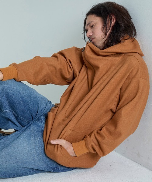 EGO TRIPPING（エゴトリッピング）の「mpa3820- Gaswoolhoodie パーカー（パーカー・メンズ・キャメル/ブラウン/ブラック・46/48）」の8枚目の写真