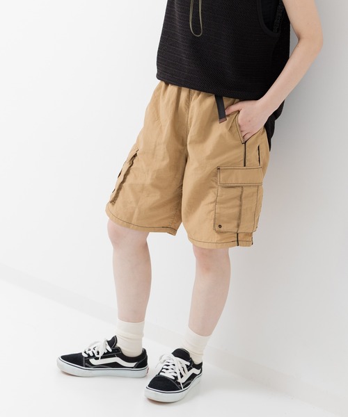 JAM & LINK(ジャムアンドリンク)の「【リンクコーデ】 ナイロン脇ラインカーゴハーフパンツ(カーゴパンツ・メンズ・ブラック/カーキ/ベージュ/ブラウン・M/L)」の18枚目の写真