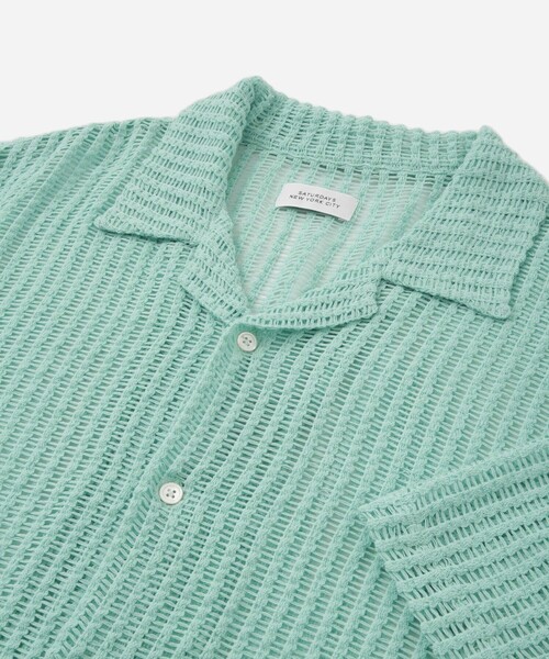 Saturdays NYC(サタデーズ ニューヨークシティ )の「Canty Lace SS Shirt(シャツ/ブラウス・メンズ・ミント/レンガ/オフホワイト・L/M/S/XL)」の13枚目の写真