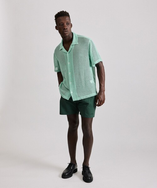 Saturdays NYC(サタデーズ ニューヨークシティ )の「Canty Lace SS Shirt(シャツ/ブラウス・メンズ・ミント/レンガ/オフホワイト・L/M/S/XL)」の18枚目の写真