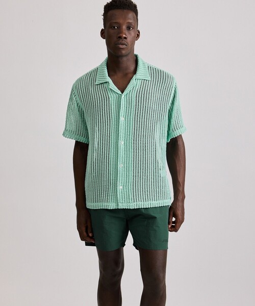 Saturdays NYC(サタデーズ ニューヨークシティ )の「Canty Lace SS Shirt(シャツ/ブラウス・メンズ・ミント/レンガ/オフホワイト・L/M/S/XL)」の15枚目の写真
