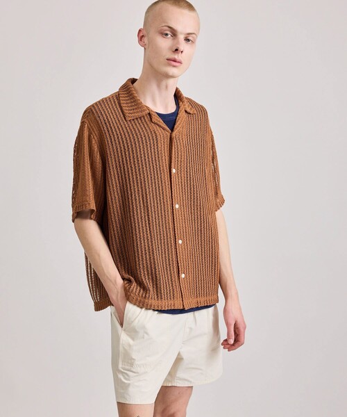 Saturdays NYC(サタデーズ ニューヨークシティ )の「Canty Lace SS Shirt(シャツ/ブラウス・メンズ・ミント/レンガ/オフホワイト・L/M/S/XL)」の3枚目の写真