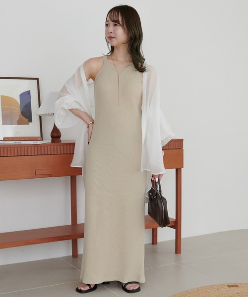 DISCOAT(ディスコート)の「カップ付ワッフルアメスリワンピース《WEB限定カラー・サイズあり》(ワンピース・レディース・ネイビー/オレンジ/ダークブラウン/グレー/ブラック/ライトベージュ・MEDIUM/SP/MT)」の15枚目の写真