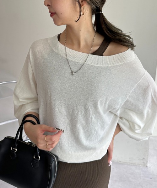 DISCOAT(ディスコート)の「カップ付ワッフルアメスリワンピース《WEB限定カラー・サイズあり》(ワンピース・レディース・ネイビー/オレンジ/ダークブラウン/グレー/ブラック/ライトベージュ・MEDIUM/SP/MT)」の7枚目の写真