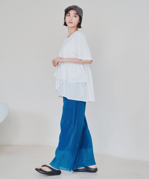 値下げしました　　メルシーボークー イージープリーツパンツ B:MING by BEAMS（ビーミング by ビームス）フリース イージー