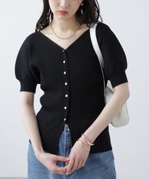 パフスリーブ」に該当するニット/セーター（ブラック/黒色系