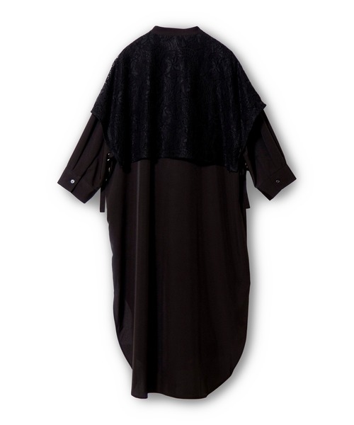 OSMOSIS（オズモーシス）の「レースレイヤードロングシャツ（シャツ/ブラウス・レディース・ブラック/ベージュ/ホワイト・ONE SIZE）」の14枚目の写真