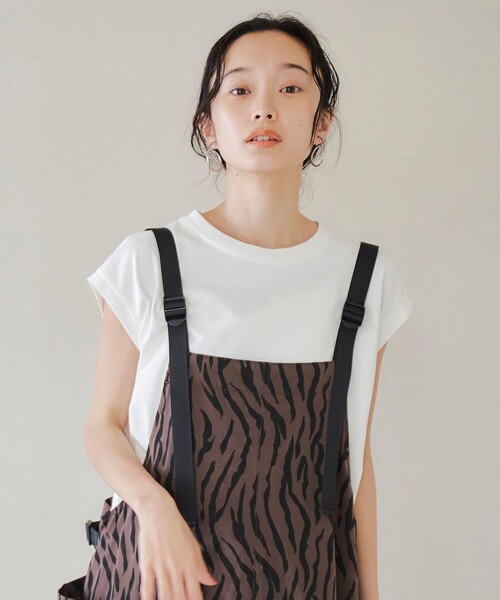 coen(コーエン)の「【UVカット・接触冷感】WELLTECT USA ノースリーブTシャツ(Tシャツ/カットソー・レディース・オフホワイト/ブラック/ライトブルー/モカ・L/M)」の5枚目の写真