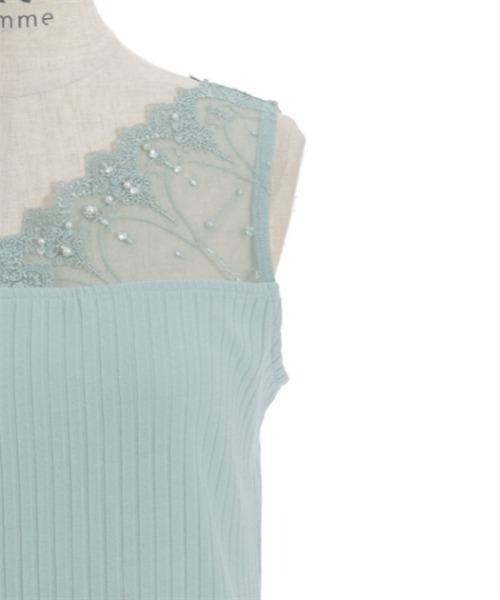 axes femme(アクシーズファム)の「吸水速乾チュールレースタンク(タンクトップ・レディース・ピンク/キナリ/ミント/ブラック/ワイン・FREE)」の15枚目の写真