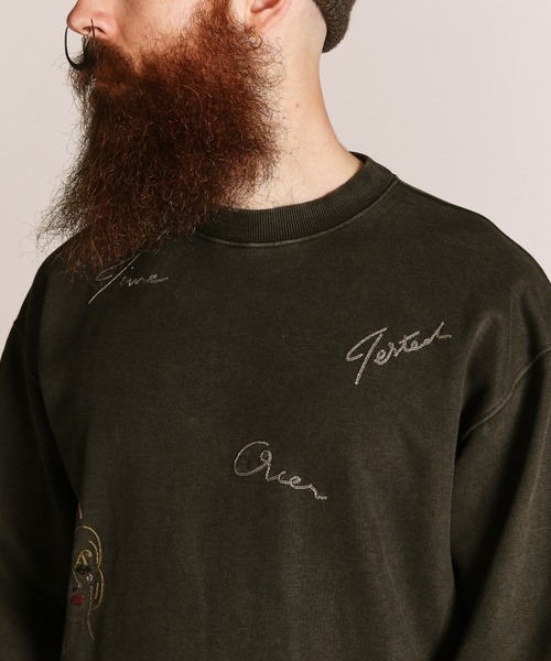 schott（ショット）の「Schott/ショット/PIGMENT TIMETESTED OVER FOUR GENERATIONS CREW SWEAT/ピグメント クルースウェット（スウェット・メンズ・ブラック/レッド/ブルーグレー・XL/L/M/2XL）」の10枚目の写真