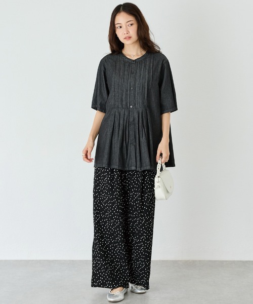 LAVEANGE（ラビアンジェ）の「デニムタックブラウス（シャツ/ブラウス・レディース・ネイビー/ブラック・4L/3L/LL/M/5L）」の20枚目の写真