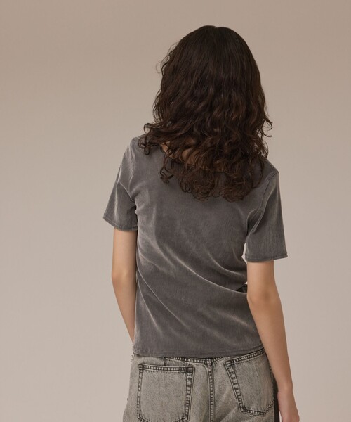 Diagram(ダイアグラム)の「フロッキーチュールカットトップ(Tシャツ/カットソー・レディース・ブラック/グレー/ホワイト・36)」の6枚目の写真