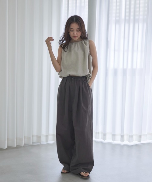 feepur（フェピュール）の「コクーンチノイージーパンツ（その他パンツ・レディース・ブラック/ブラウン/アイボリー・MEDIUM/SMALL/TALL）」の8枚目の写真