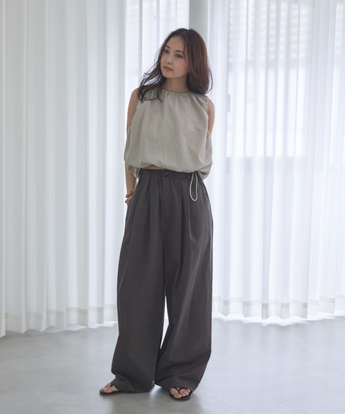 feepur（フェピュール）の「コクーンチノイージーパンツ（その他パンツ・レディース・ブラック/ブラウン/アイボリー・MEDIUM/SMALL/TALL）」の7枚目の写真