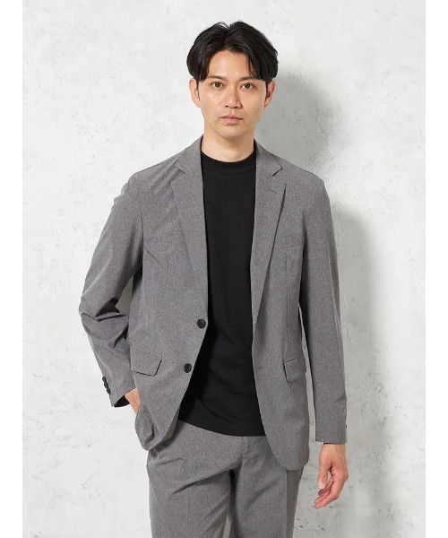 HARUYAMA(ハルヤマ)の「【AIR SUIT】ジャケット 2つボタン 接触冷感 吸汗速乾 UVカット【セットアップ可】(テーラードジャケット・メンズ・ネイビー/ライトグレー/ブルー/ブラック・M/L/AB(M)/LL-AB/LL/AB(S)/S/AB(L))」の2枚目の写真