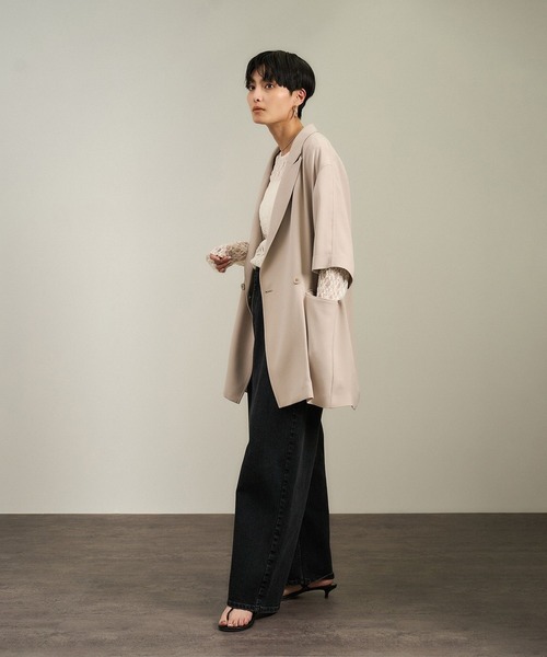 SALON adam et rope'（サロン アダム エ ロペ）の「レースシアートップス［ストレッチ］（その他トップス・レディース・ブラック/オフホワイト/ブラウン系その他2・FREE）」の6枚目の写真