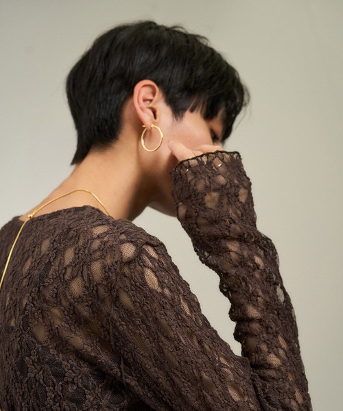 SALON adam et rope'（サロン アダム エ ロペ）の「レースシアートップス［ストレッチ］（その他トップス・レディース・ブラック/オフホワイト/ブラウン系その他2・FREE）」の17枚目の写真