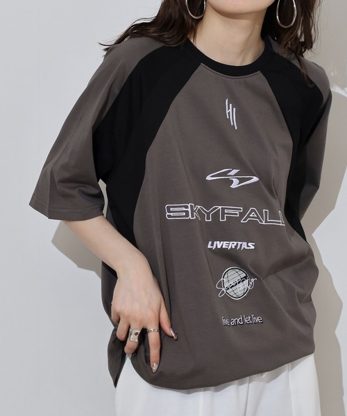 RE730（アールイーセブンサーティー）の「ゲームシャツ刺繍Tシャツ（Tシャツ/カットソー・メンズ・ブラック/オフホワイト・L/M）」の16枚目の写真