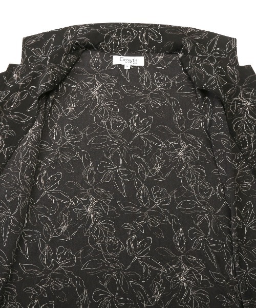 LUXSTYLE（ラグスタイル）の「線画花柄オープンカラー半袖シャツ（シャツ/ブラウス・メンズ・ブラック/ベージュ・M/L）」の17枚目の写真