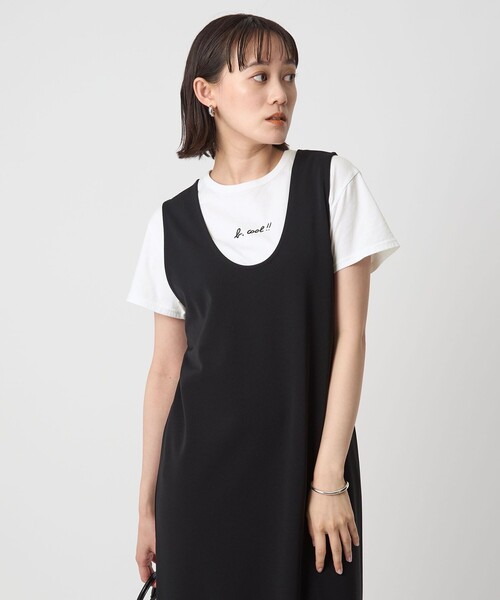 To b. by agnes b.(トゥービーバイアニエスベー)の「<To b. by agnes b.コラボ>ロゴ ショートスリーブ Tシャツ(Tシャツ/カットソー・レディース・ブラック/オフホワイト・FREE)」の2枚目の写真